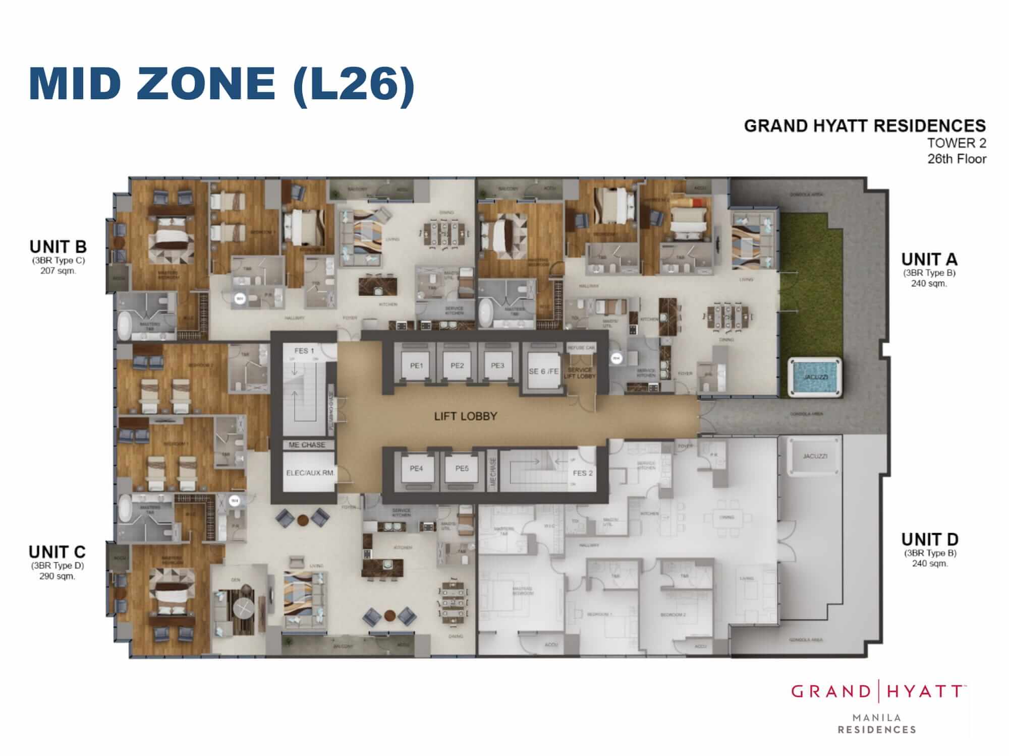 MID ZONE L26 - GRAND HYATT RESIDENCES GOLD TOWER